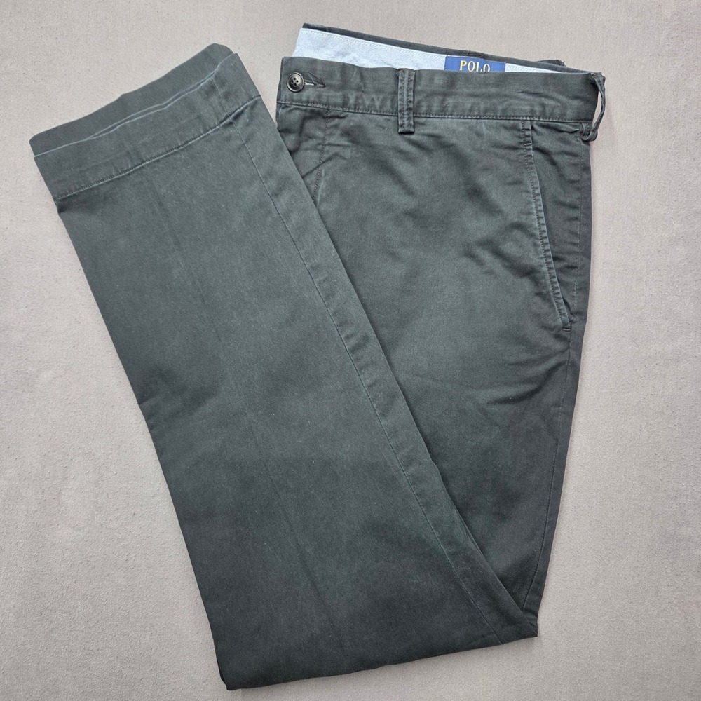 Polo Ralph Lauren Mens 40x32 Stretch Straight Fit Chino Pants Grey 710687424003